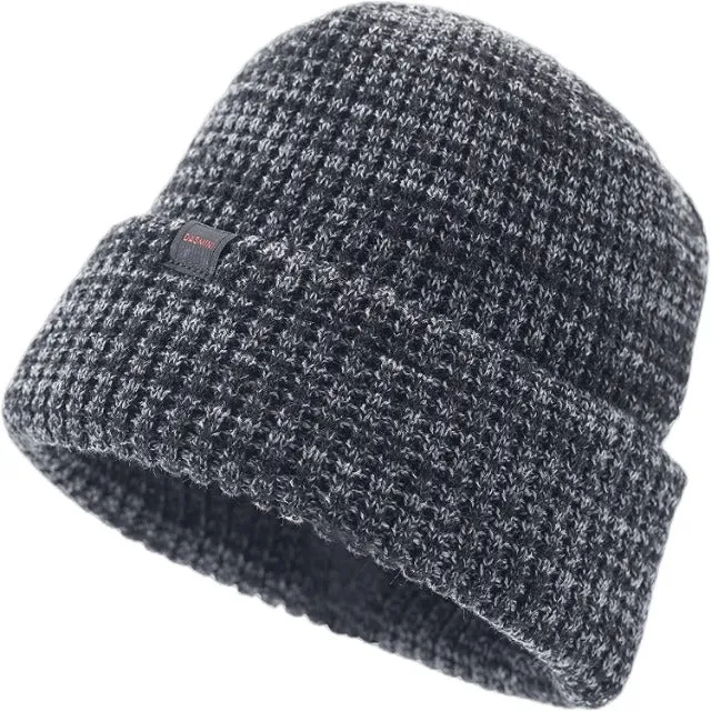 Men Beanie Winter Thick Knit  Waffle Skull Cap