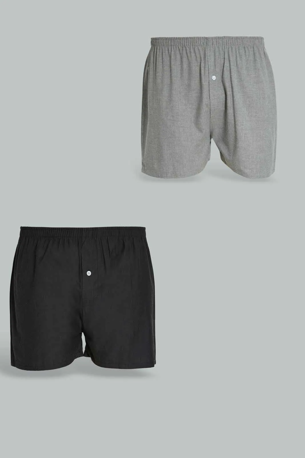 Men Black And Grey Boxer Short Set (2 Piece)