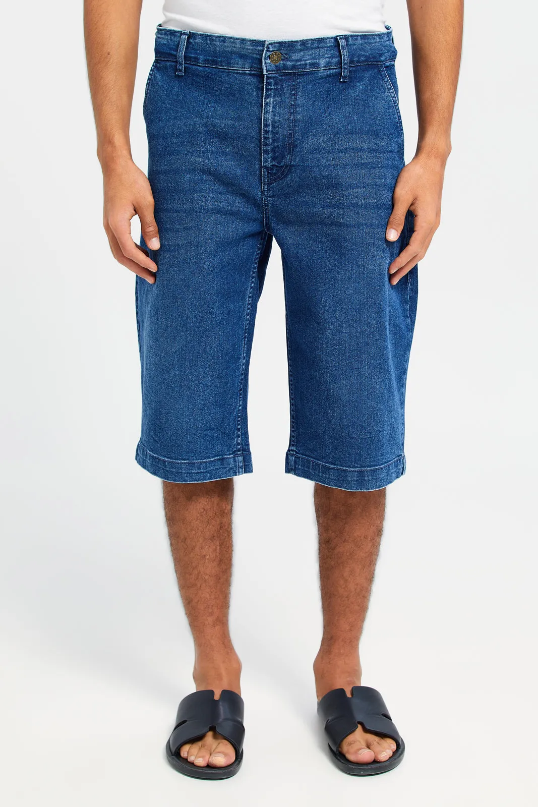 Men Blue Denim Shorts