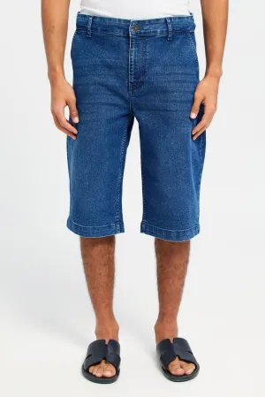 Men Blue Denim Shorts