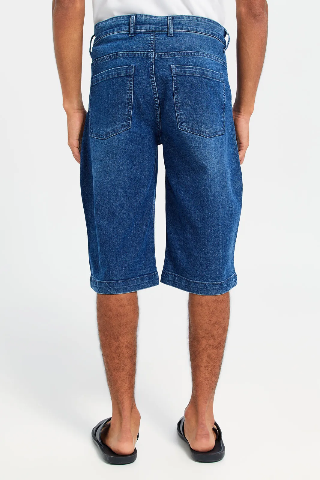 Men Blue Denim Shorts