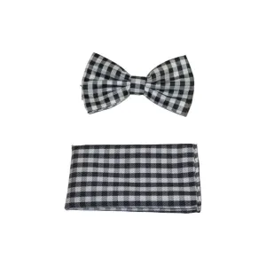 Men Bow Tie Hankie J.Valintin Formal Tuxedo, Business #BT9 Black White Checker