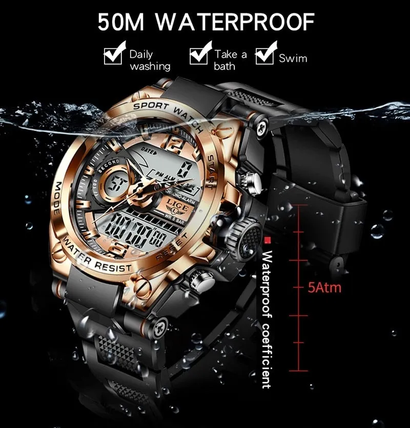 Men Digital Watch Shock Military Sport Waterproof Wristwatch