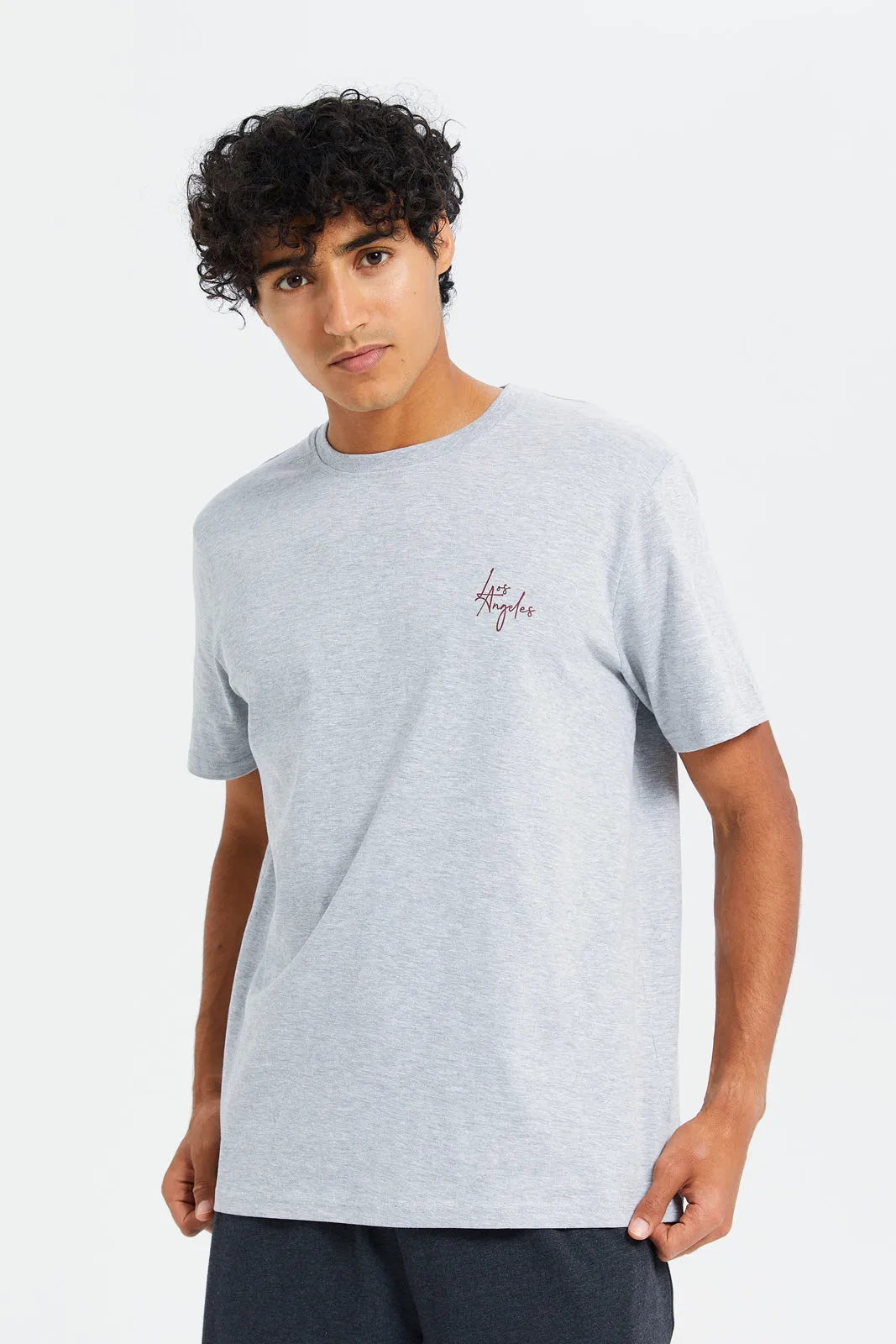Men Grey And Charcoal T-Shirt And Shorts Pyjama Set (2 Piece)