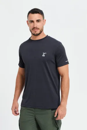 Men Navy Printed Active Tshirt