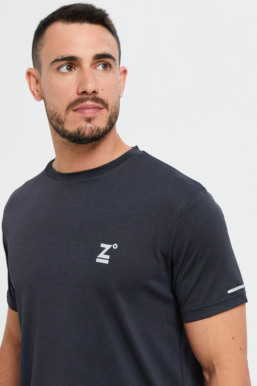 Men Navy Printed Active Tshirt