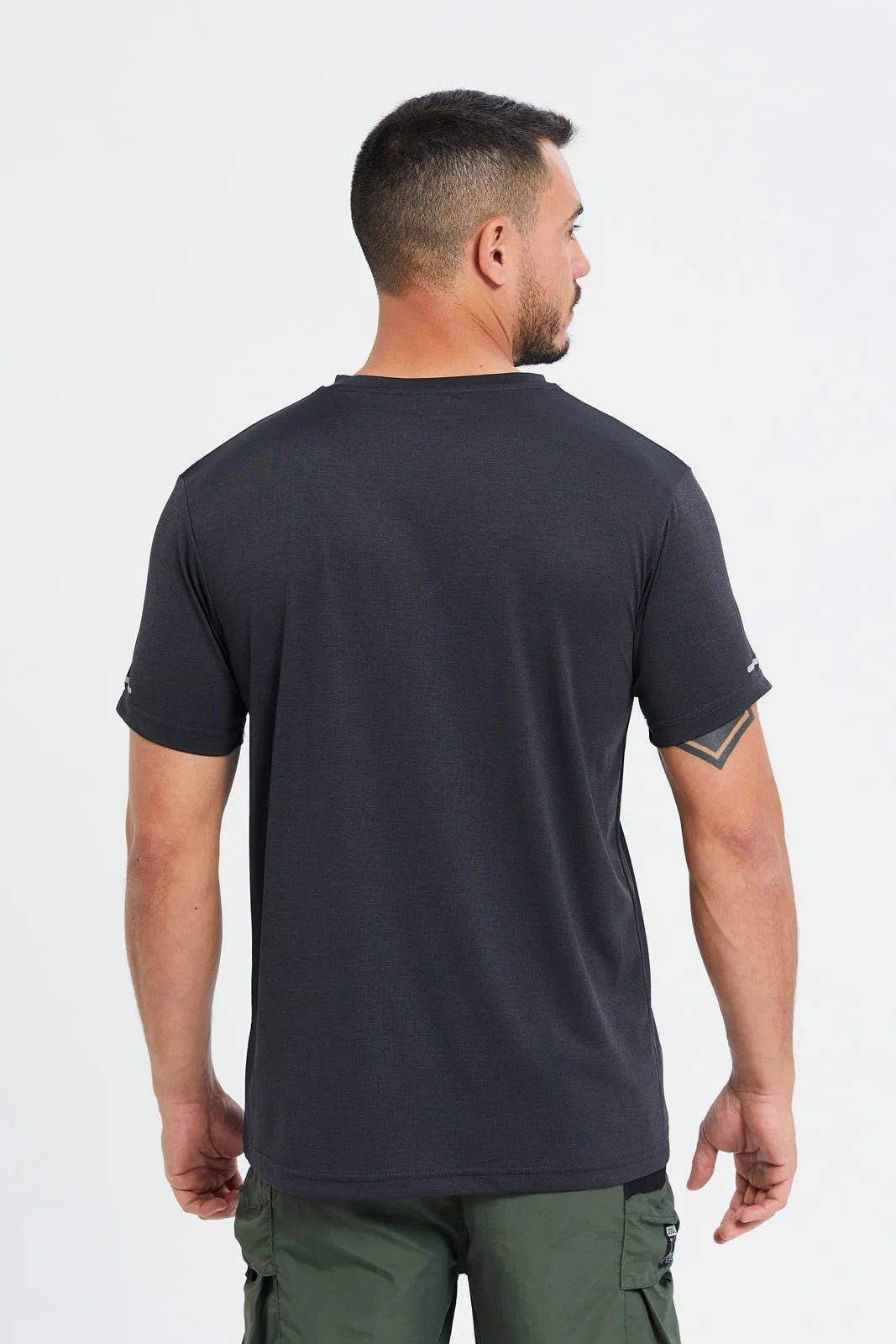 Men Navy Printed Active Tshirt