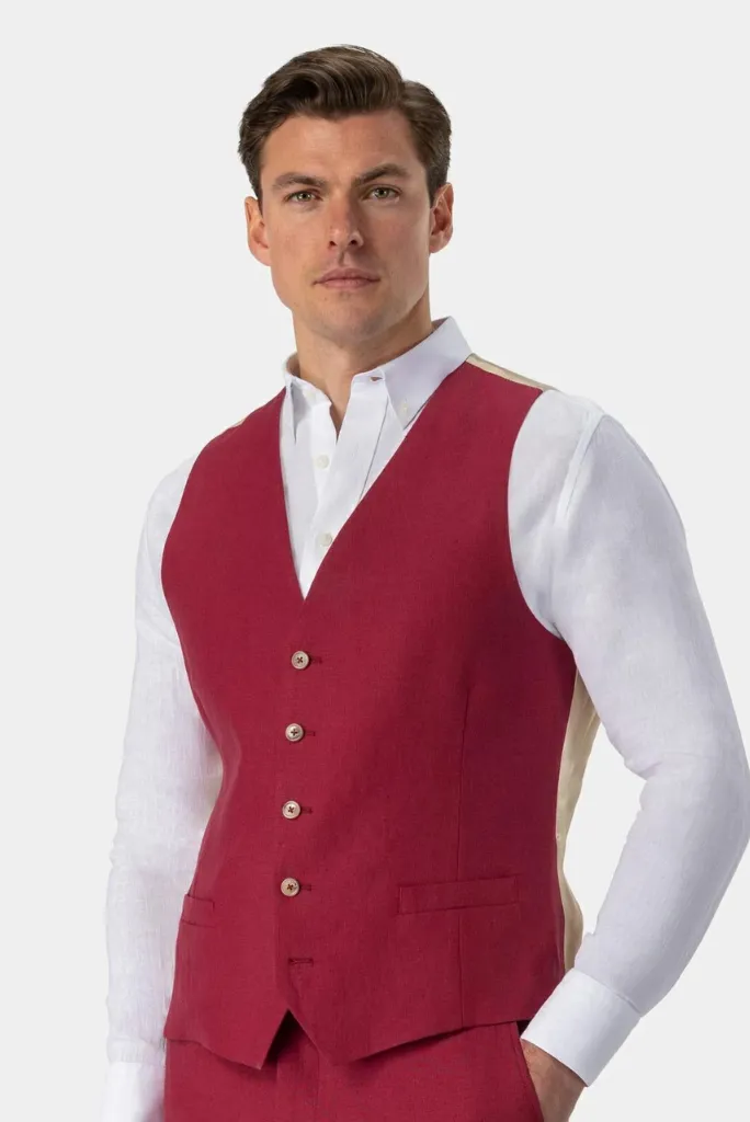 Men Red 3 Piece Suit Wedding Slim Fit Suit Two Button Dinner Suit Formal Party wear Bespoke