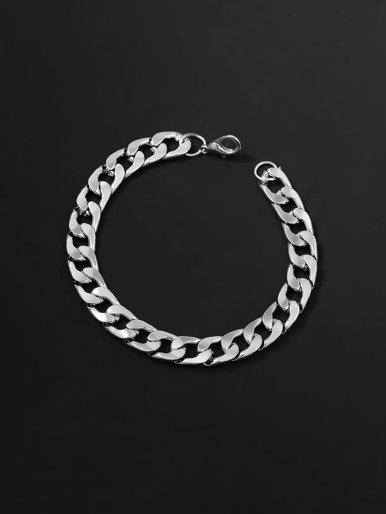 Men Round Pointer Date Quartz Watch & 1pc Bracelet