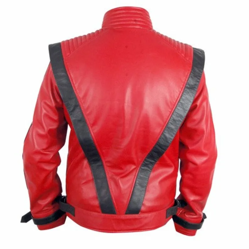 Men Stylish Red Leather Jacket by tjs