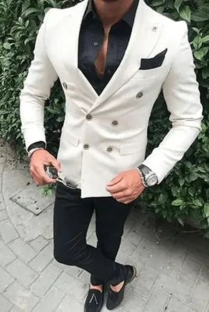 Men Suits White 2 Piece Slim Fit Formal Fashion Wedding Suit, Party Wear Dinner Suit, Bespoke for Men