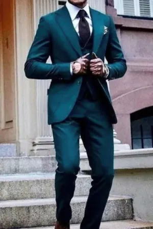 Men Three Piece Suit Teal Blue Wedding Suit Dinner Suit Slim Fit Suit Formal Party Wear Suit Bespoke Tailoring