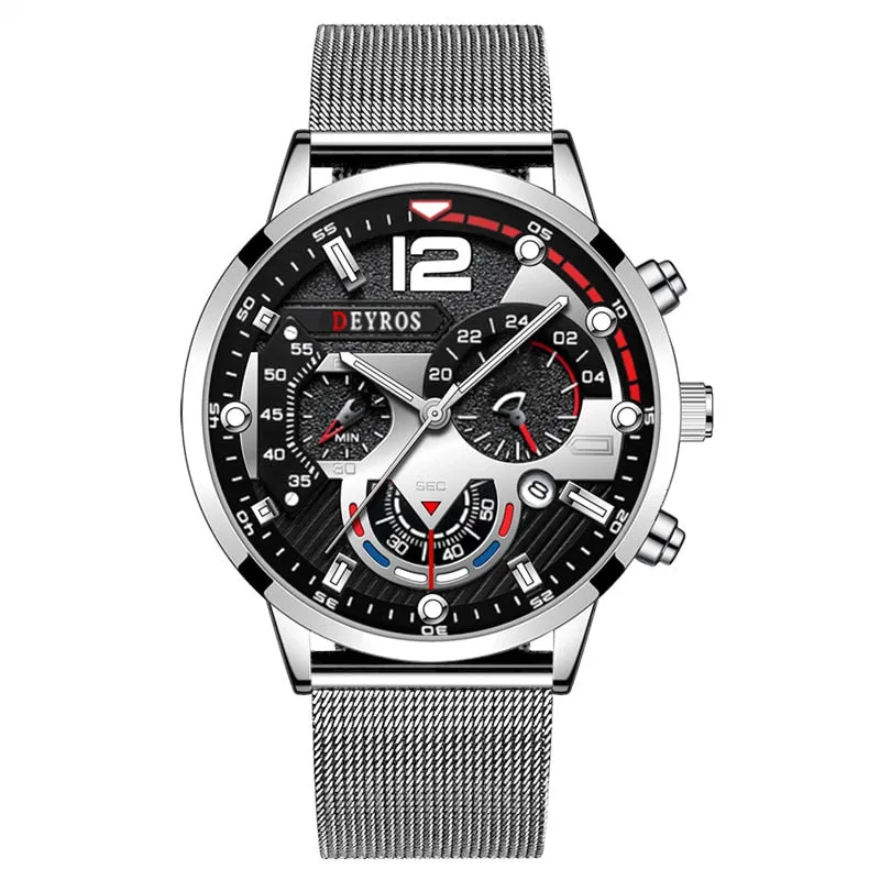 Men Watch Luxury Gold Stainless Steel Mesh Belt Quartz Watches