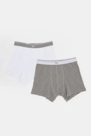 Men White And Grey Hipsters Briefs Set (Pack of 2)