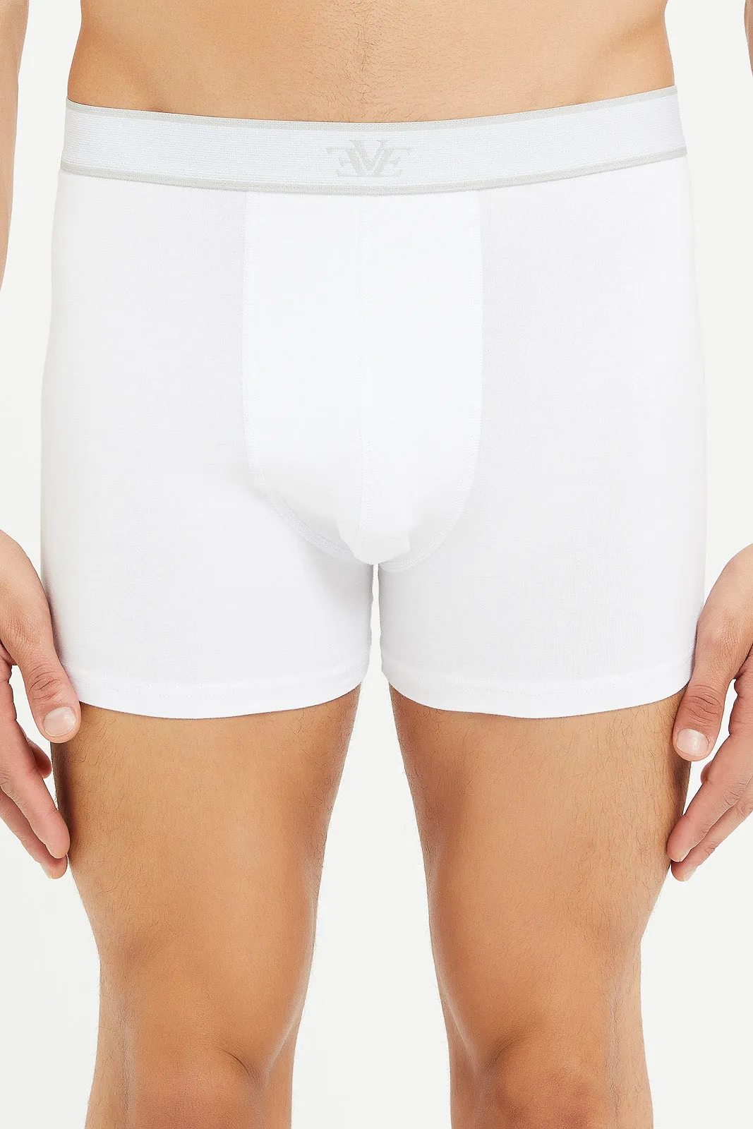 Men White Hipsters Briefs Set (Pack of 2)