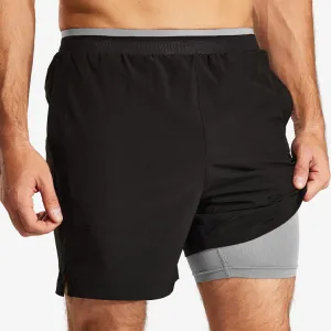 Men's 2 in 1 Running Shorts with Liner 5" Quick Dry Athletic Shorts