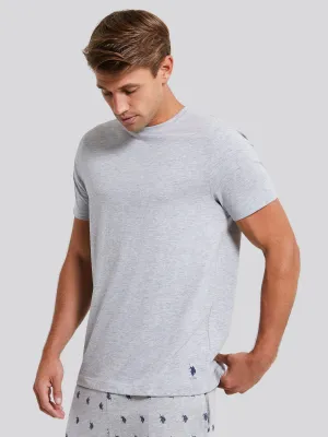 Mens 2 Pack Short Sleeve Lounge T-Shirts in Vintage Grey Heather