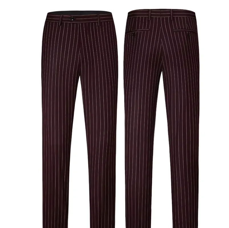Men's 2 Pc Suit - Men's Vintage Double Breasted Black Red Stripe 2 Pc Suit
