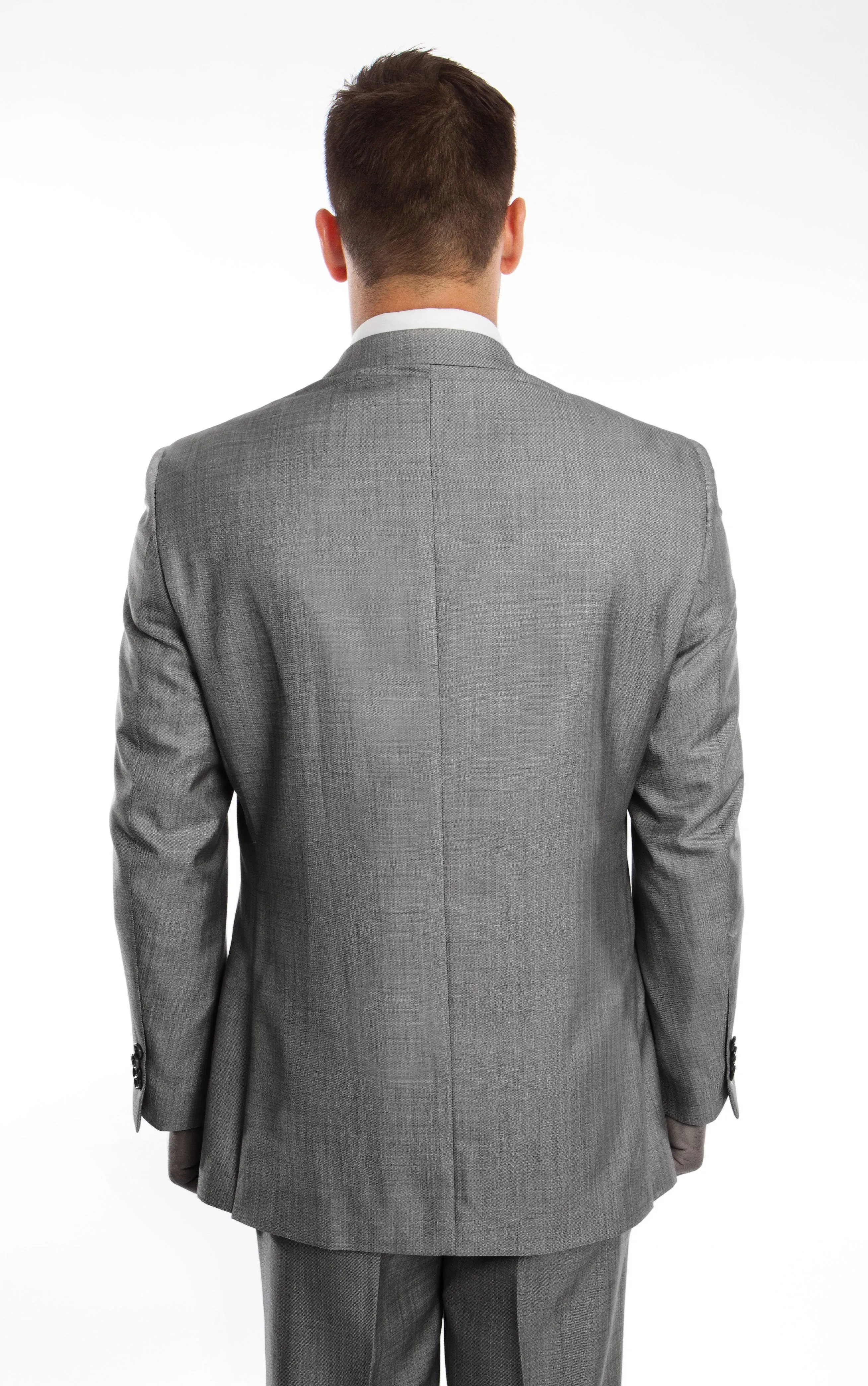 Men's 3pc Solid Suit Slim Fit Flat Front French Model | M250S