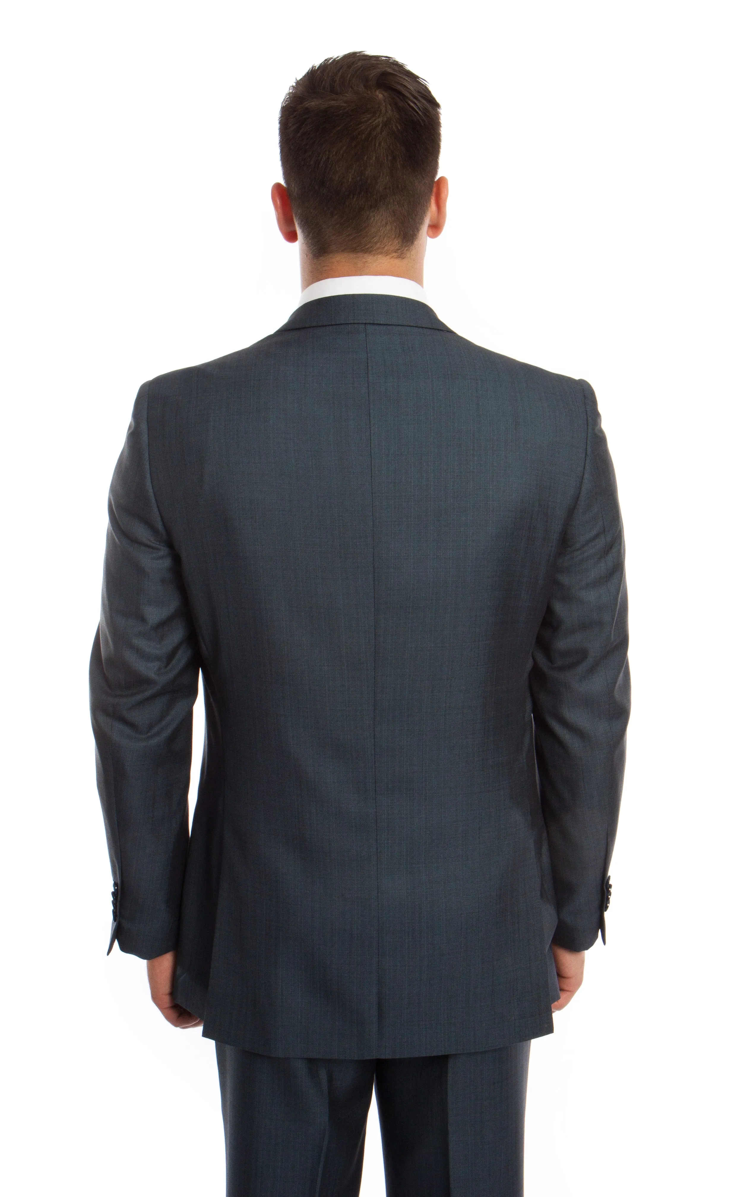 Men's 3pc Solid Suit Slim Fit Flat Front French Model | M250S