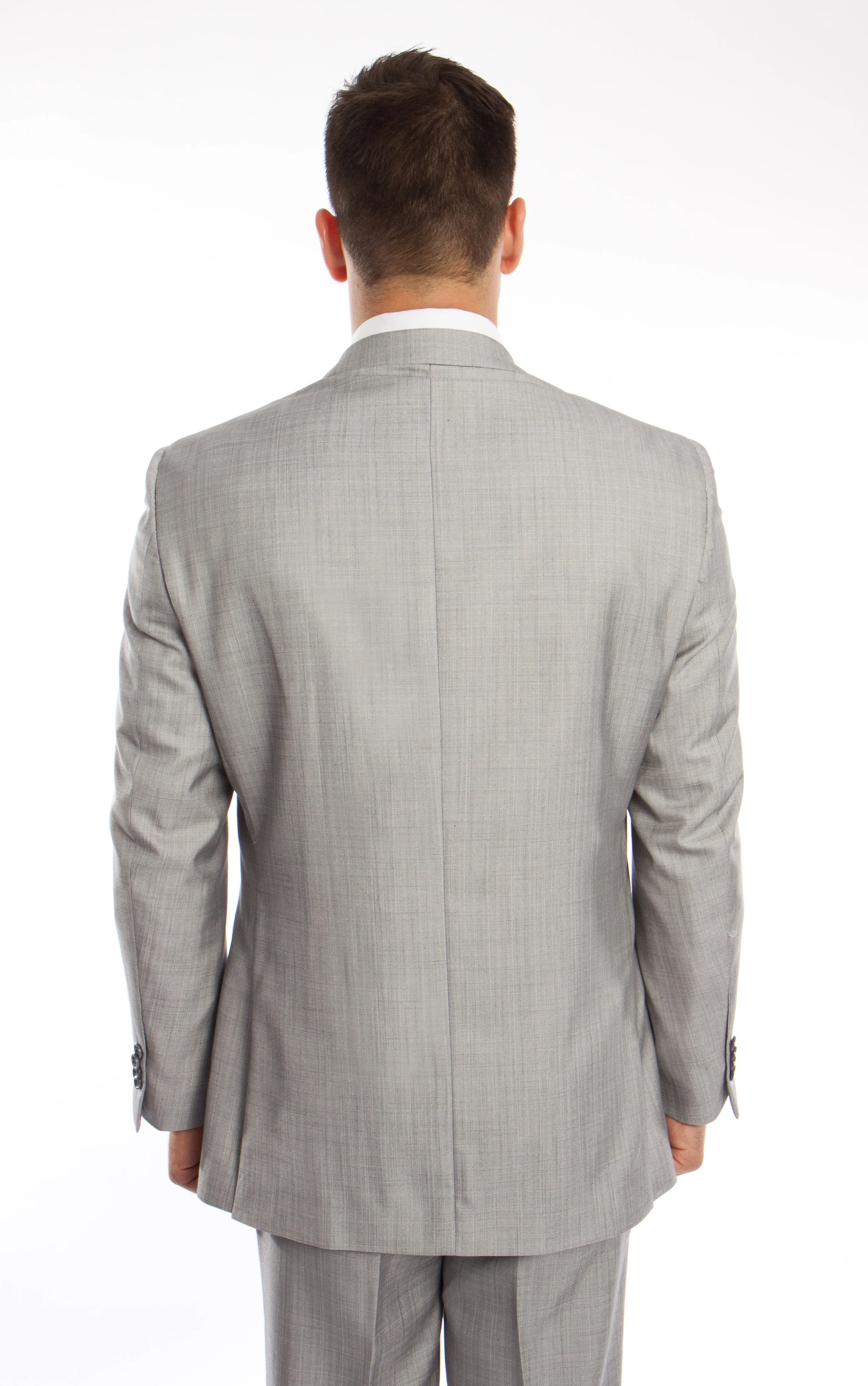 Men's 3pc Solid Suit Slim Fit Flat Front French Model | M250S