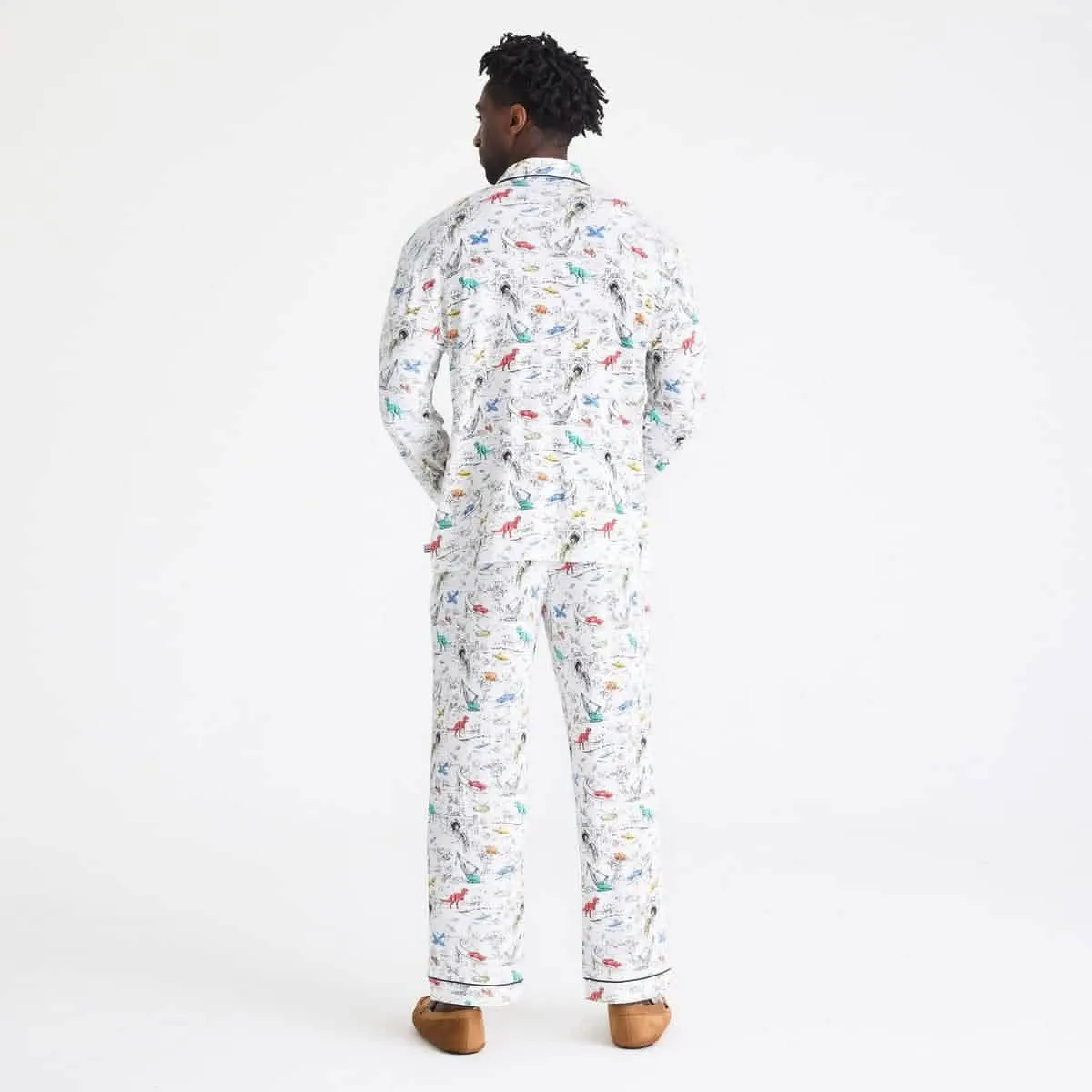 men's adventure quest modal magnetic classic with a twist long sleeve pajama set - re-loved