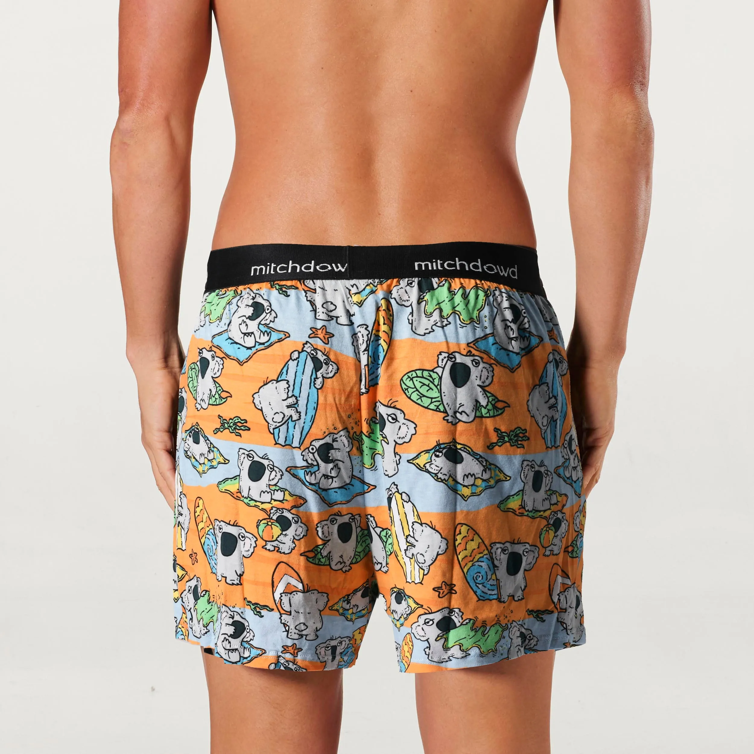 Men's Australiana Cotton Loose Fit Knit Boxer Shorts - Orange