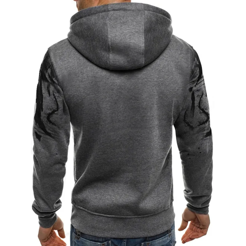 Men's Autumn Casual Hooded Sweatshirt With Print