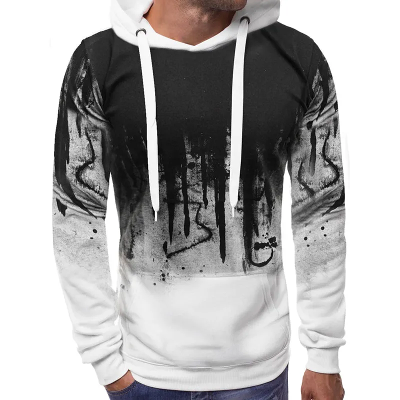 Men's Autumn Casual Hooded Sweatshirt With Print