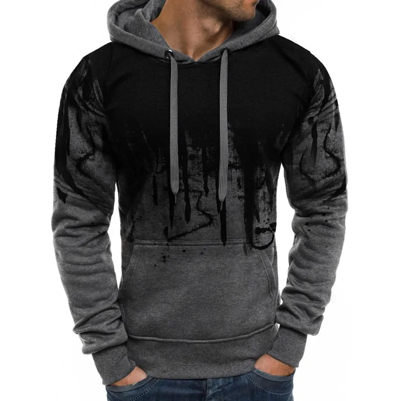 Men's Autumn Casual Hooded Sweatshirt With Print