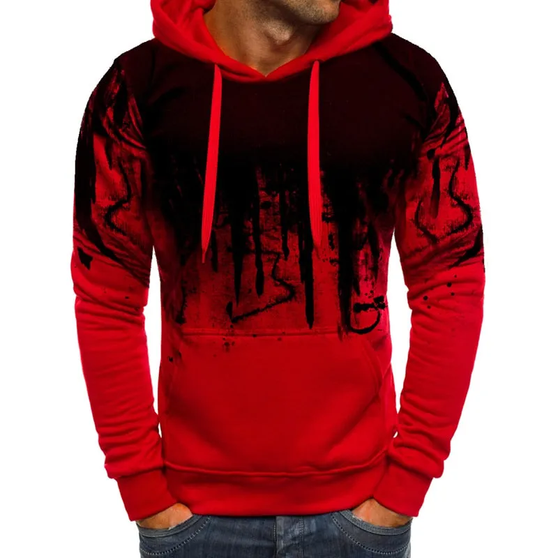 Men's Autumn Casual Hooded Sweatshirt With Print