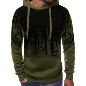 Men's Autumn Casual Hooded Sweatshirt With Print