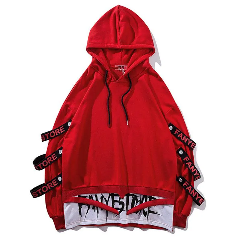 Men's Autumn Hooded Sweatshirt With Ribbons