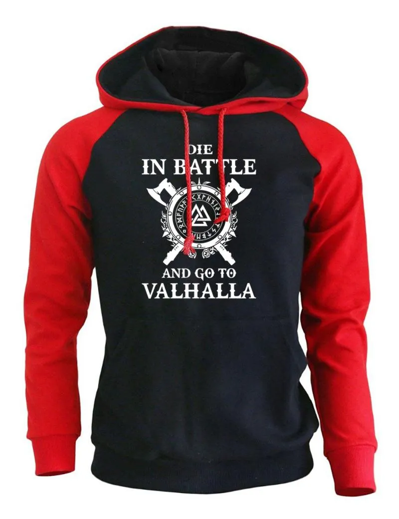 Men's Autumn/Winter Hoodie "Die In Battle And Go To Valhalla"