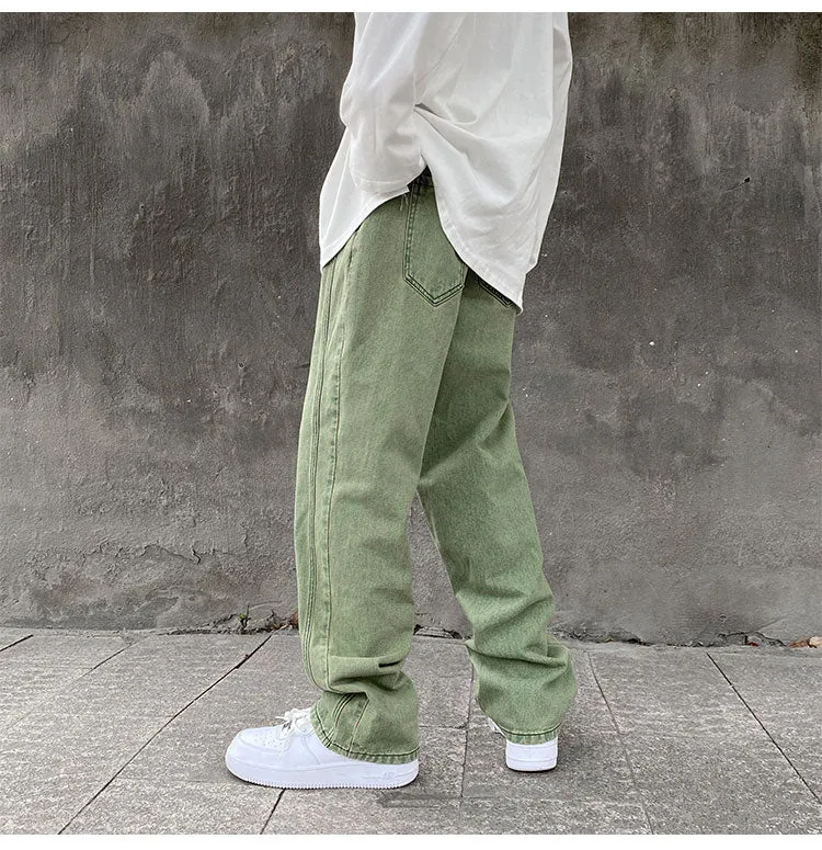 Men's Baggy Straight Leg Green jeans