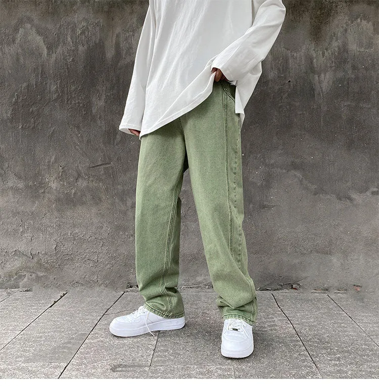 Men's Baggy Straight Leg Green jeans