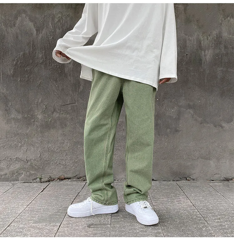 Men's Baggy Straight Leg Green jeans