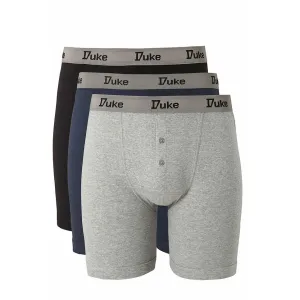 Mens Big Size 3 Pack Jersey Button Fly Boxer Shorts by Duke London