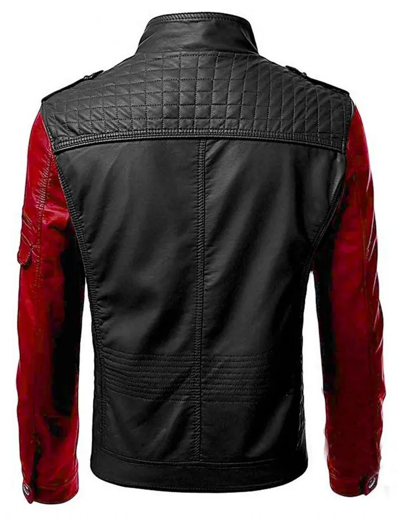 Mens Black Leather Jacket by TJS