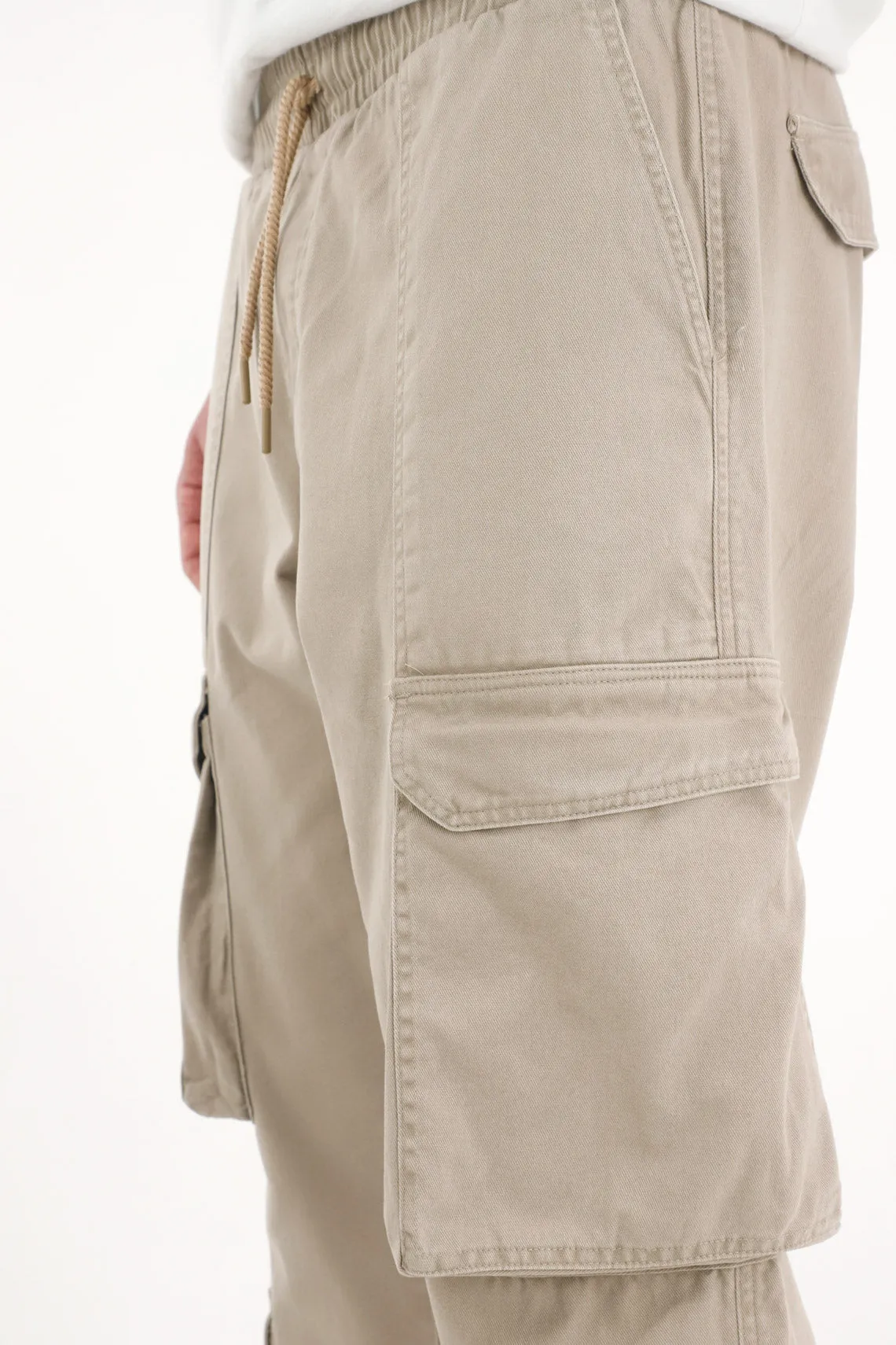 Men's Brown Jogger Pants with Elastic Waistband