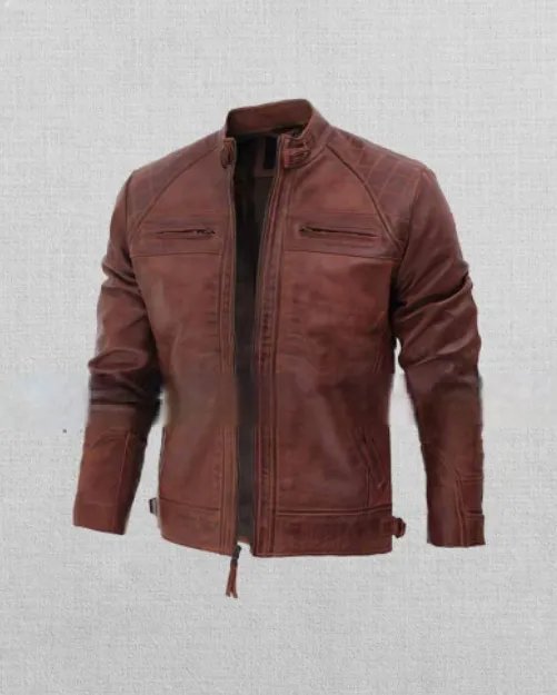 Men's Brown Motorcycle Leather Jacket