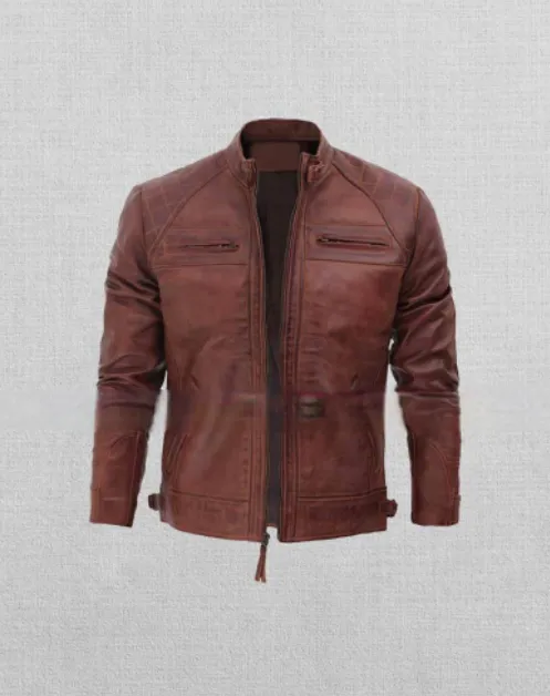 Men's Brown Motorcycle Leather Jacket