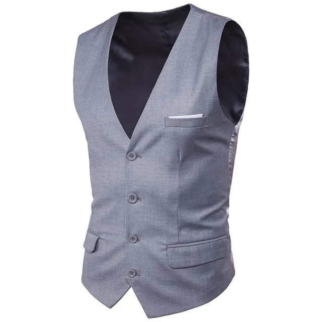 Men'S Business Casual Slim Vests Suits