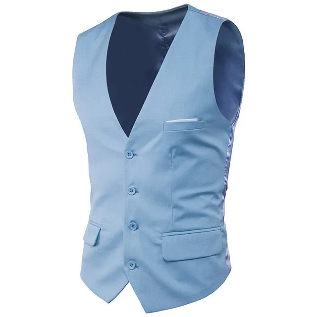 Men'S Business Casual Slim Vests Suits
