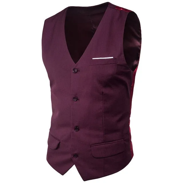 Men'S Business Casual Slim Vests Suits