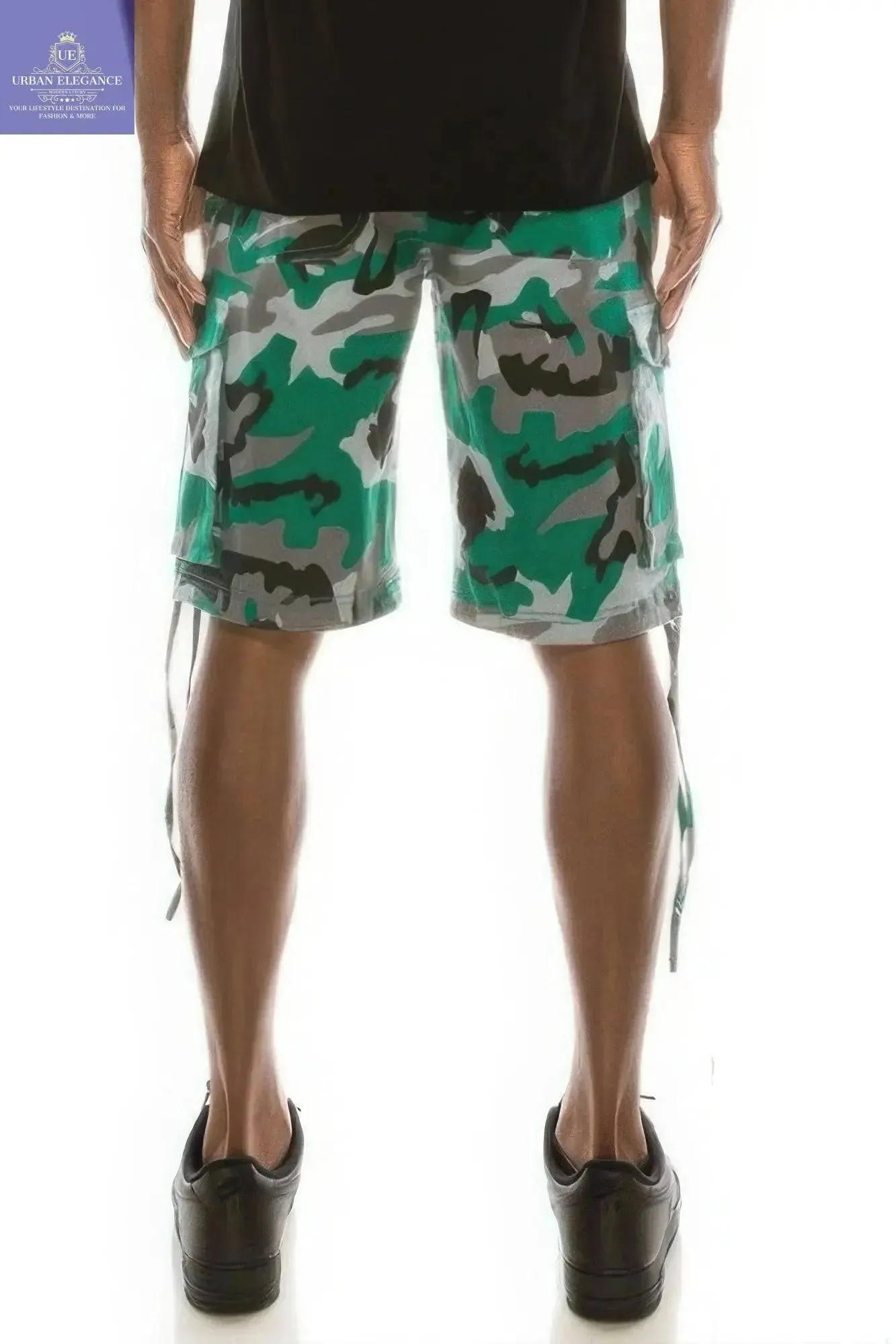 Men's Camouflage Cargo Shorts with Belt