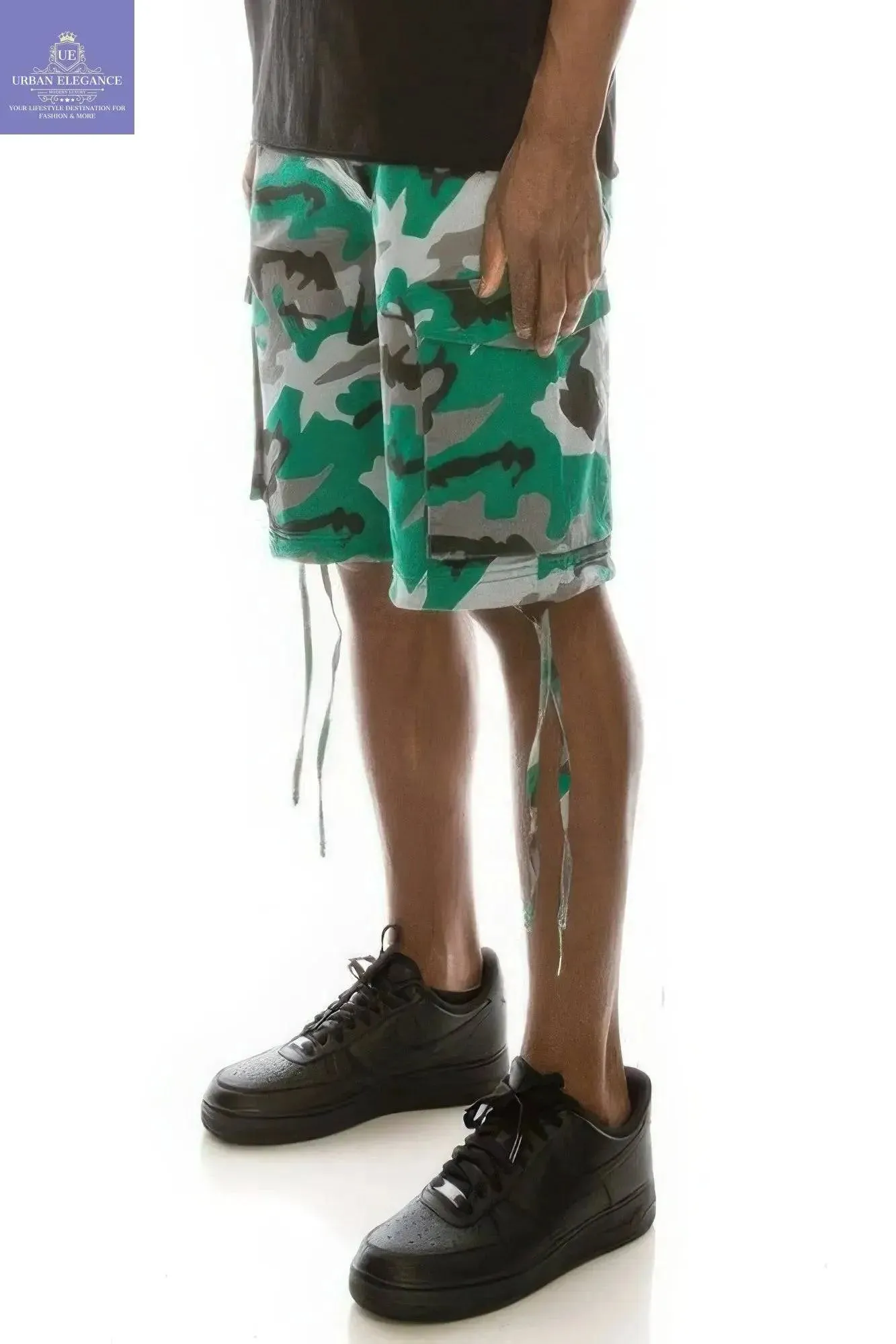 Men's Camouflage Cargo Shorts with Belt