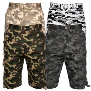 Men's Cargo Camo Shorts Color Cotton Pocket Relaxed Fit Original Deluxe
