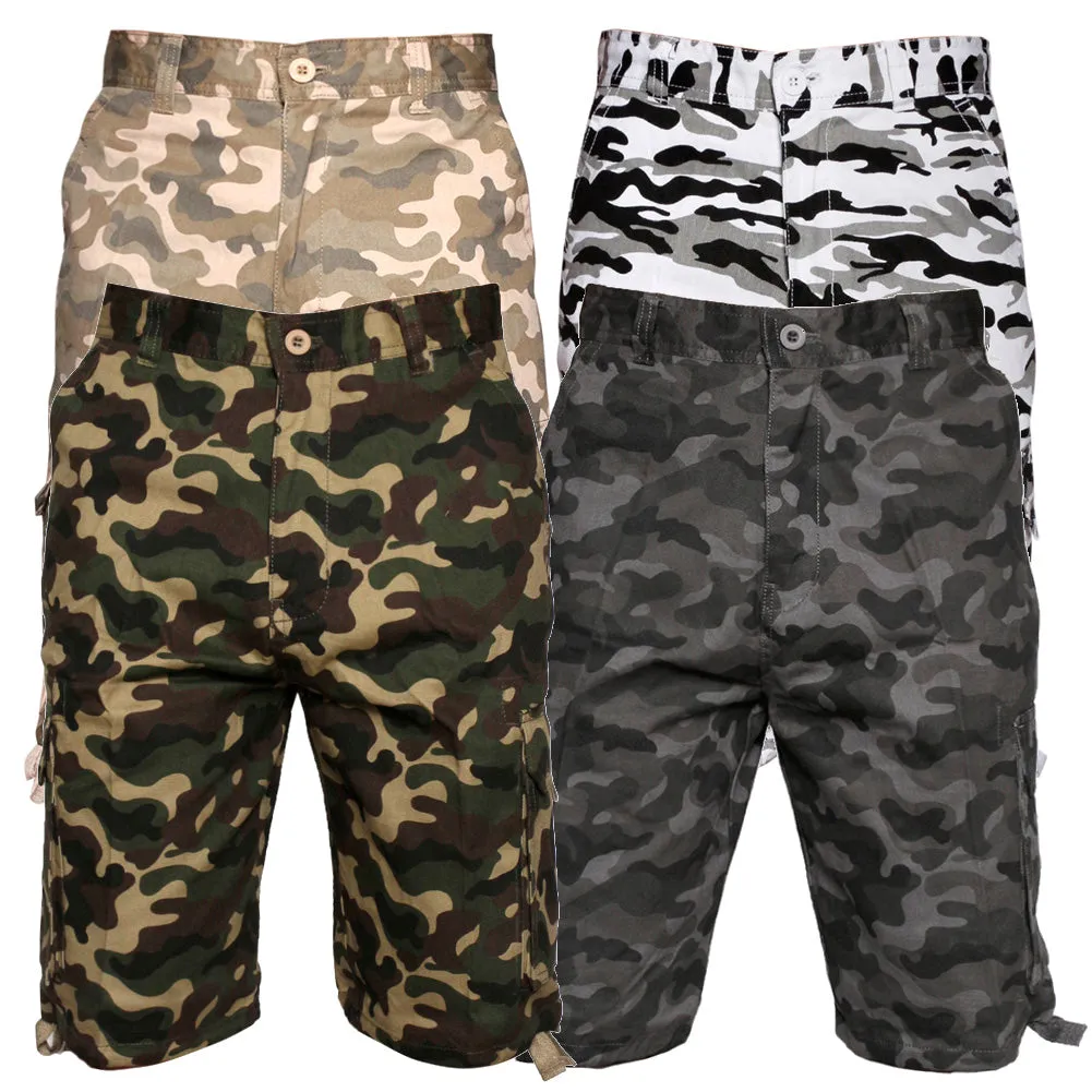 Men's Cargo Camo Shorts Color Cotton Pocket Relaxed Fit Original Deluxe