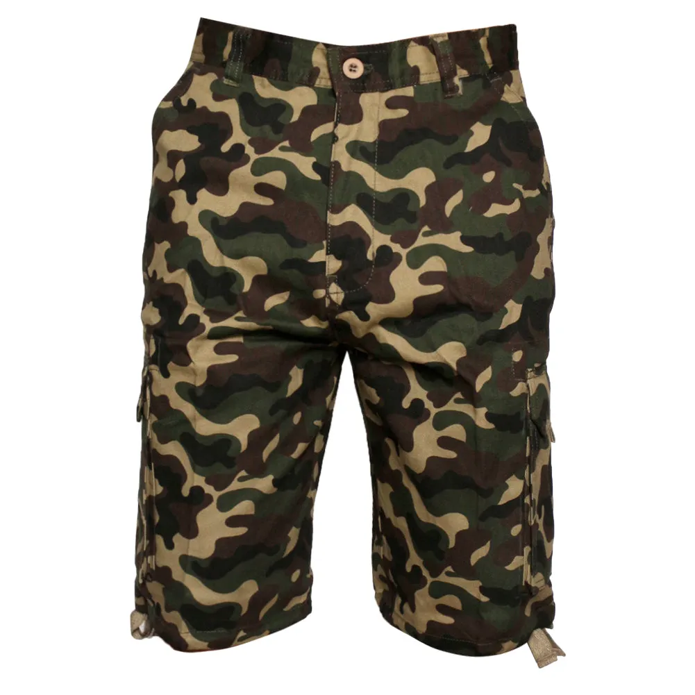 Men's Cargo Camo Shorts Color Cotton Pocket Relaxed Fit Original Deluxe